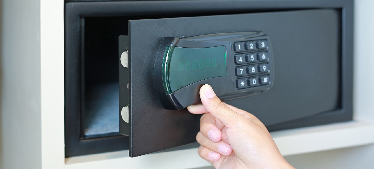 Store estate planning documents in a safe like shown here, water proof and fire proof